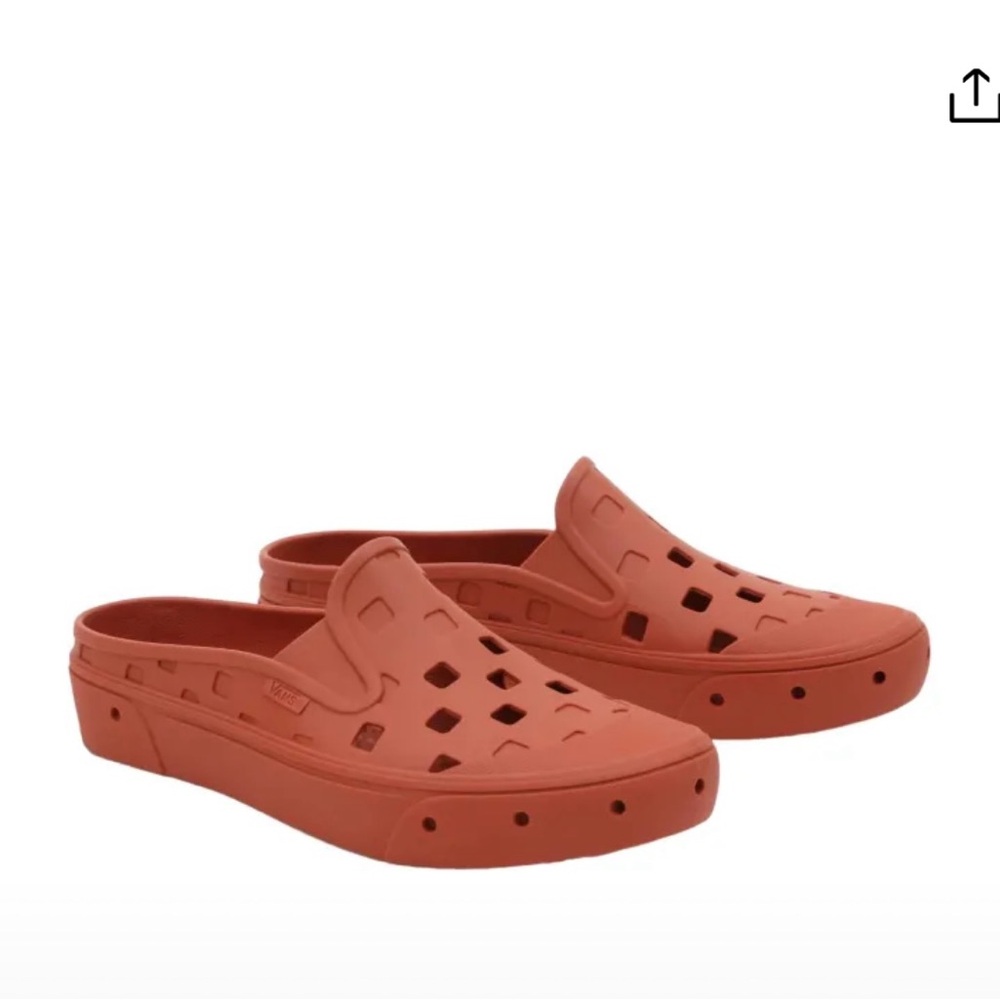 VANS Slip-On Mule TRK Burnt Orange Rubber Casual Low Water Shoes.